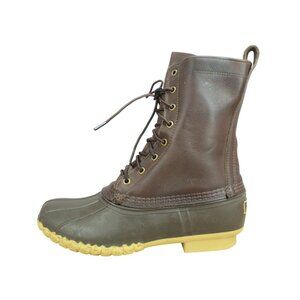 LL Bean Unlined Mid Calf Hunting Duck Boots Leather Brown 10 N